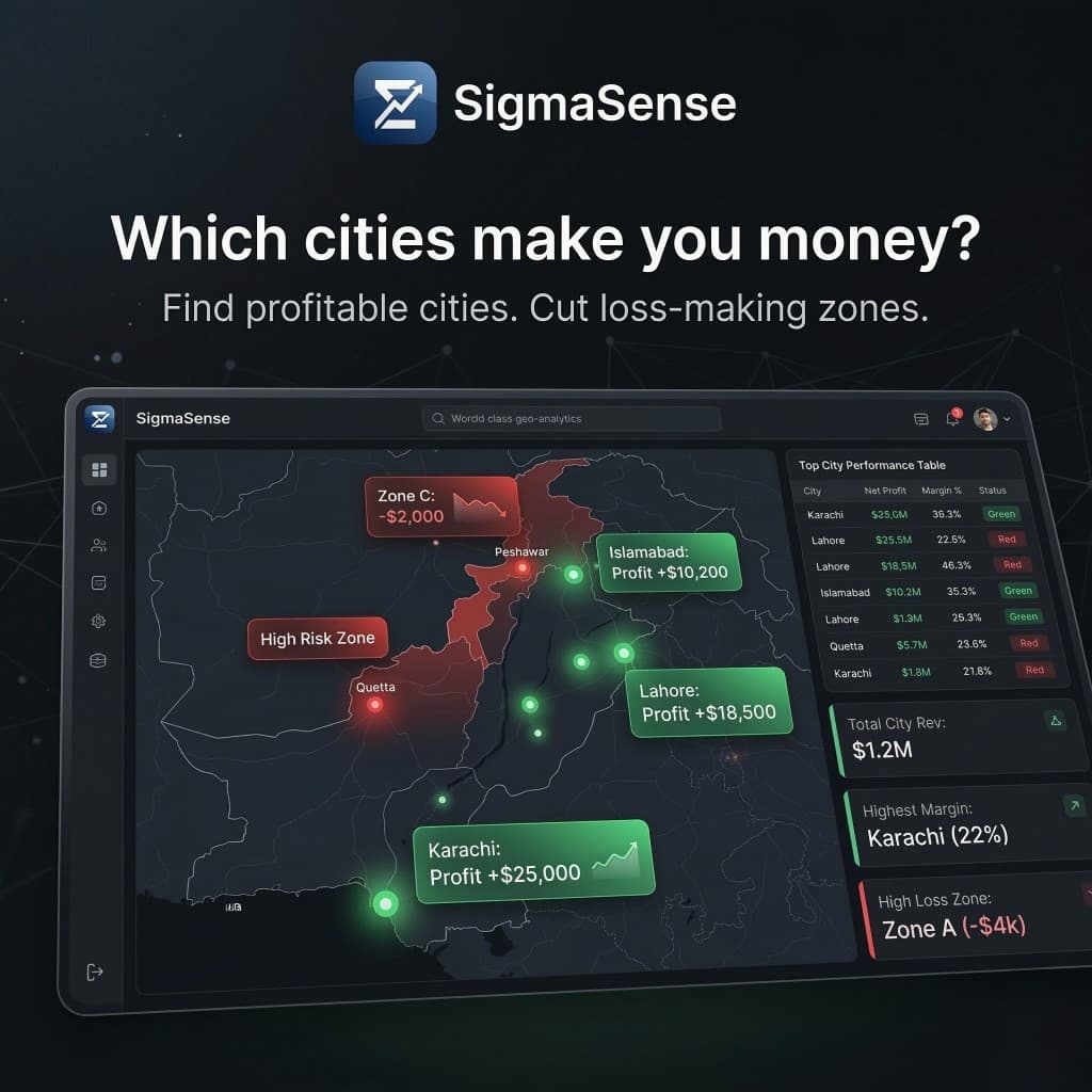 City and regional performance analytics in SigmaSense