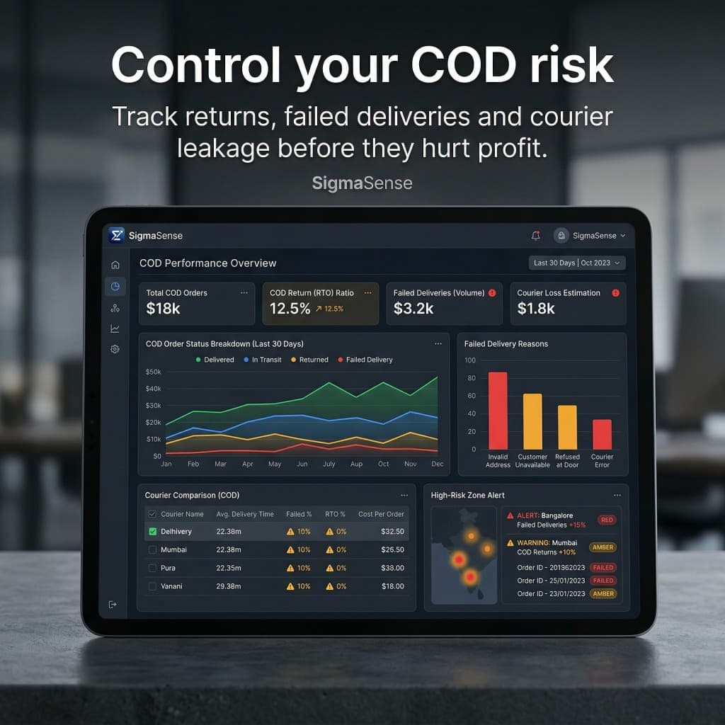 COD collection and returns analytics in SigmaSense